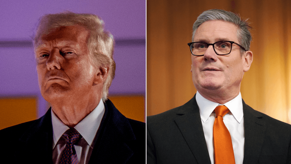 Donald Trump (left), Keir Starmer (right)