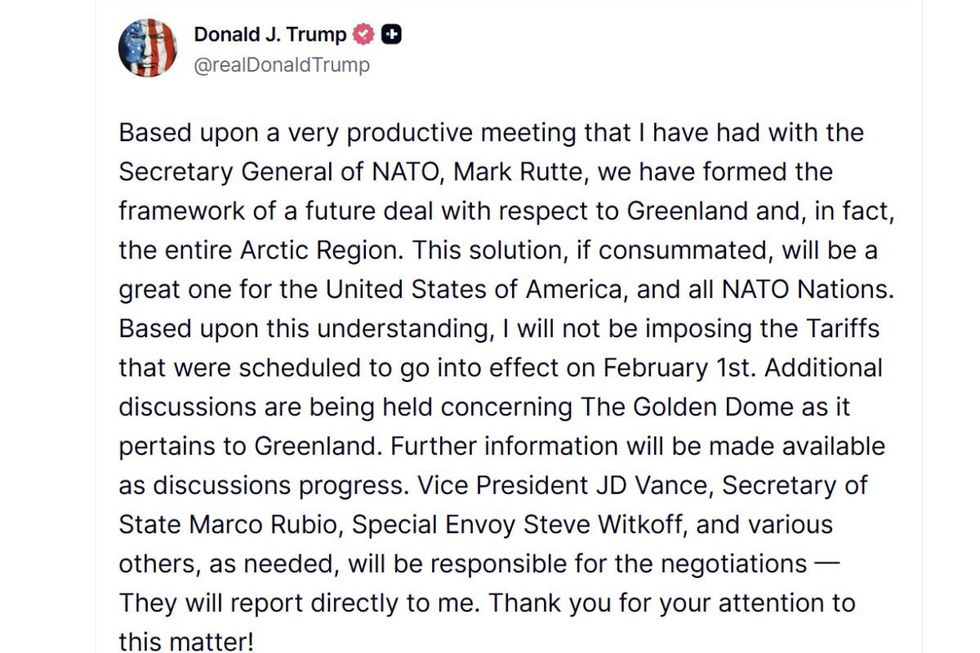 Donald Trump made the announcement on Truth Social