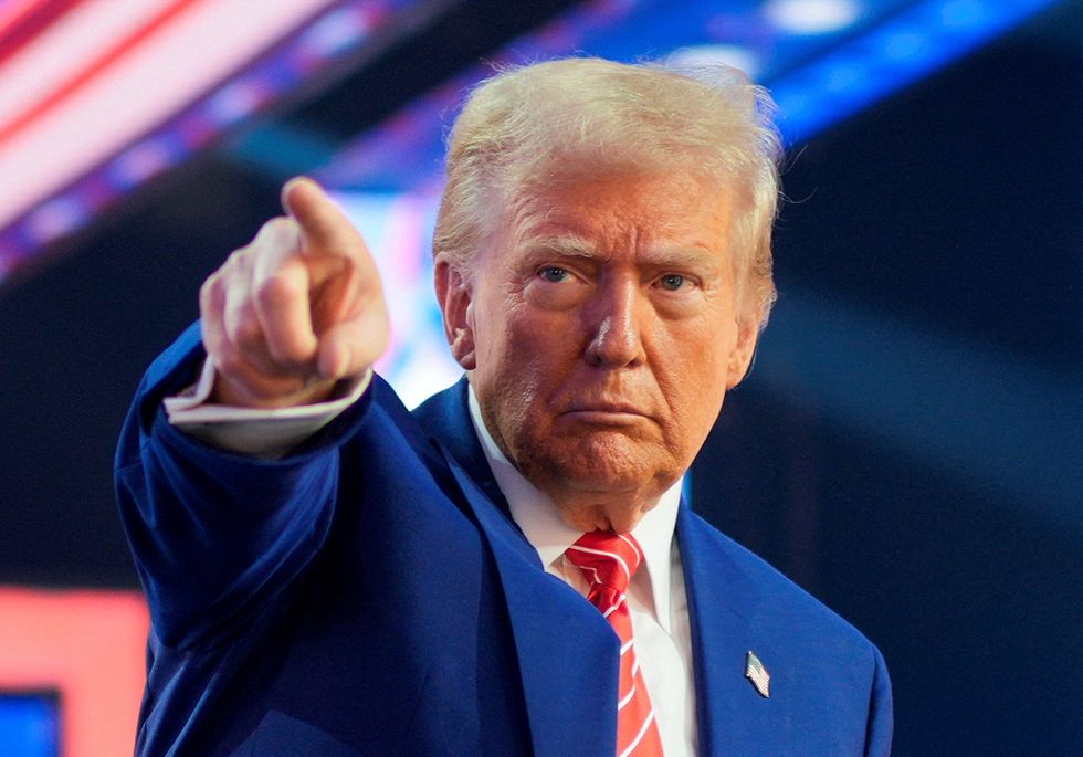 Donald Trump pointing
