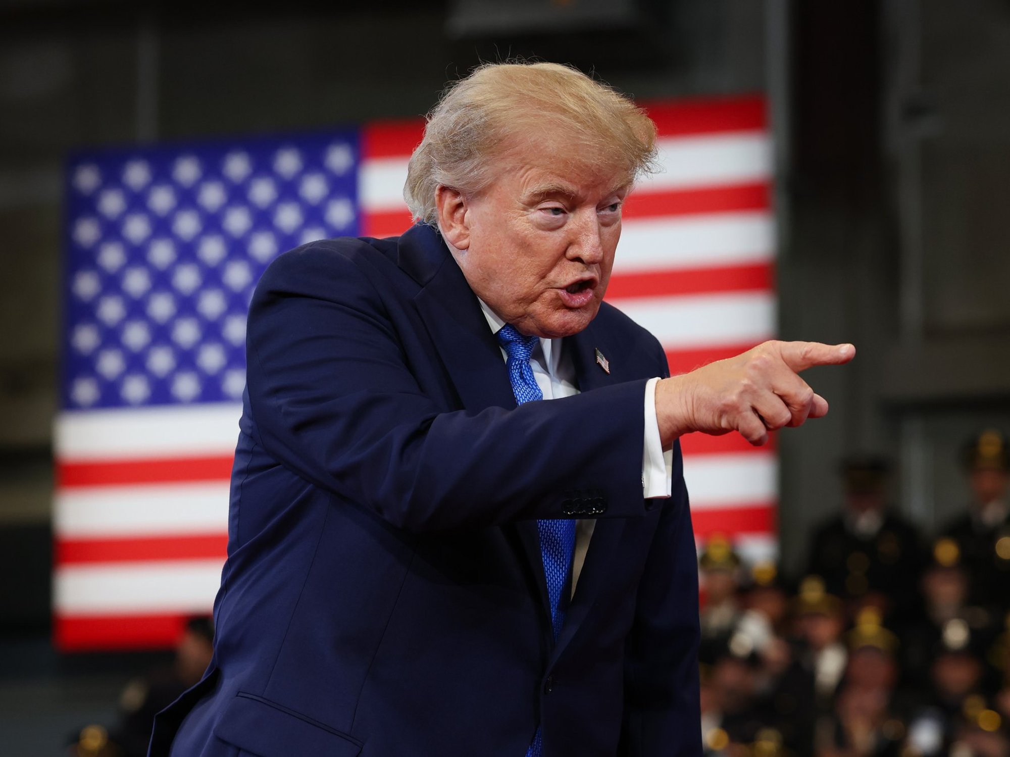 Donald Trump pointing