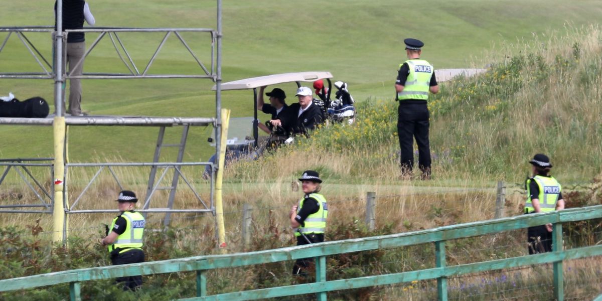 Seven people charged with vandalism at Donald Trump's Scotland golf course accused of having 'terrorist connection'