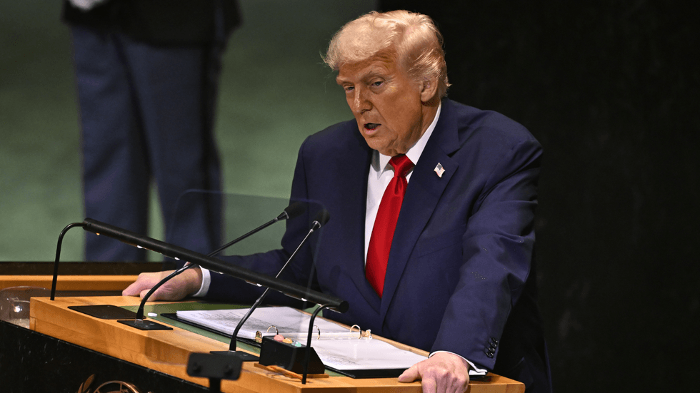 Donald Trump speaking at UN
