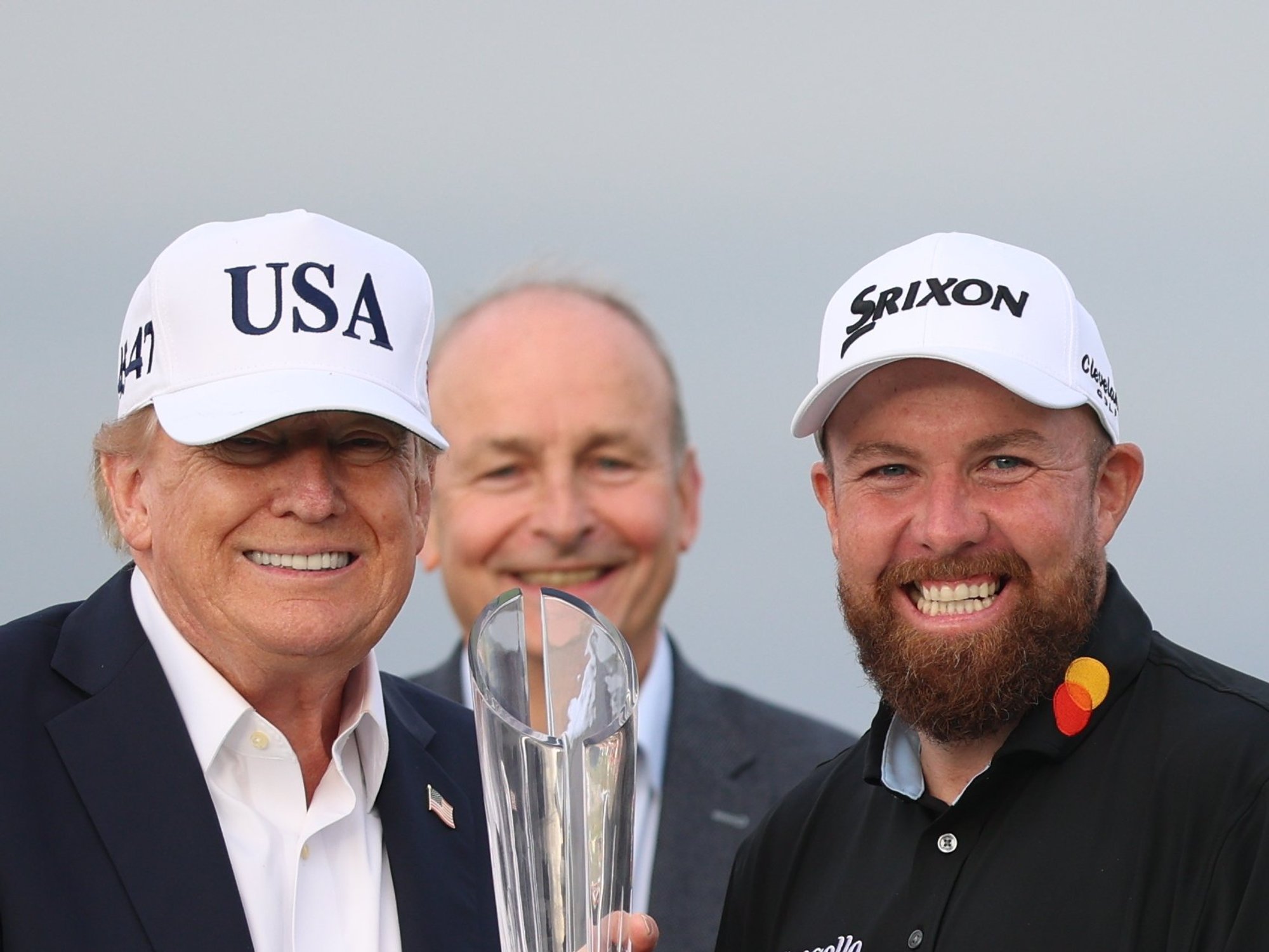 Donald Trump was cheered on by the Irish crowd as he presented Shane Lowry with the Irish Open trophy