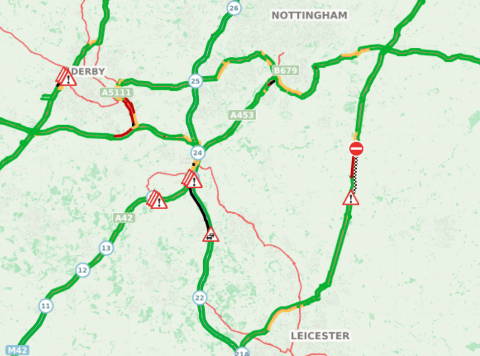 Drivers are dealing with long traffic delays across the East Midlands today \u200b