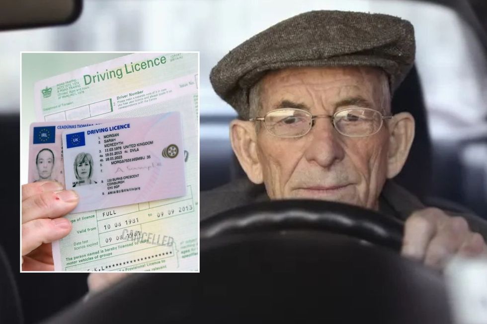 Driving licence form and an elderly motorists