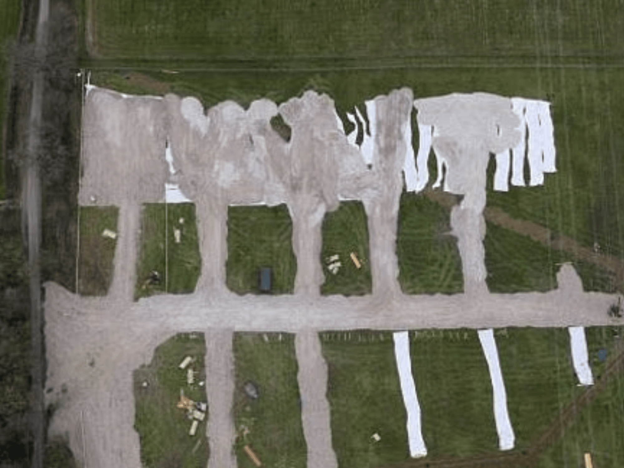 Drone footage of traveller site