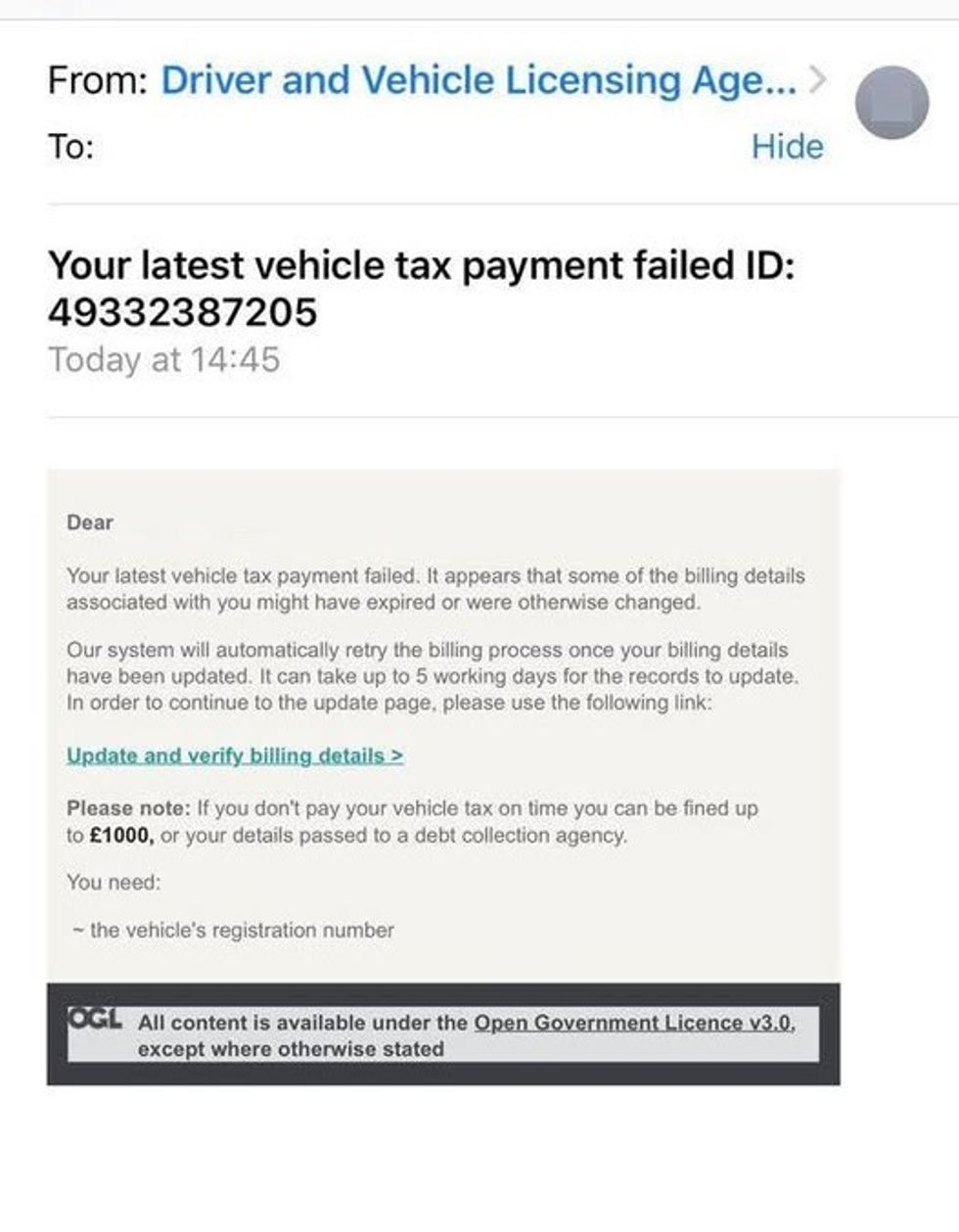 DVLA email scam