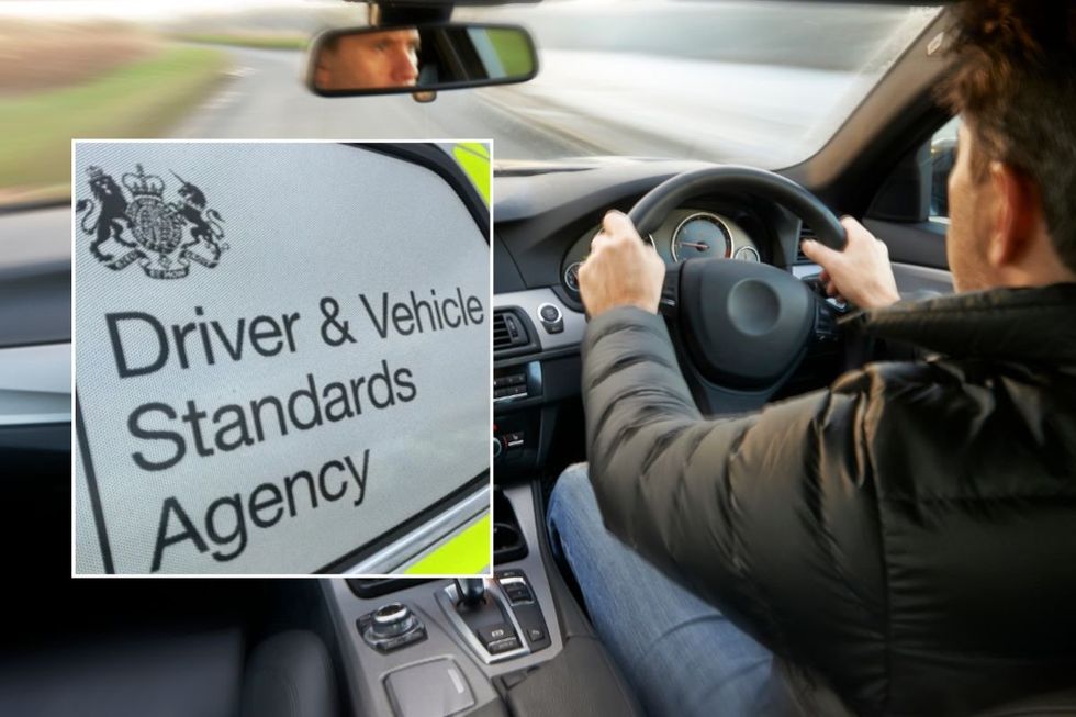 DVSA and a man driving a car