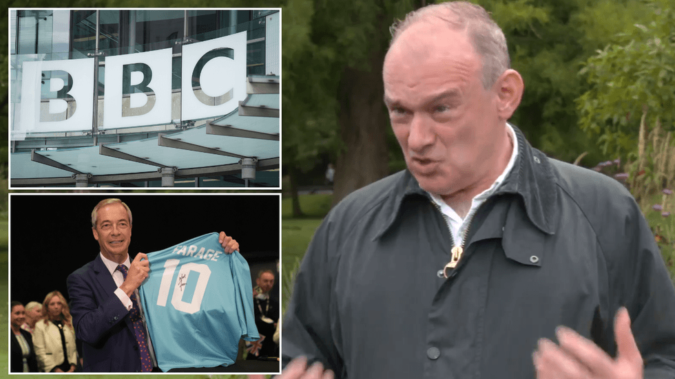 Ed Davey, BBC Broadcasting House and Nigel Farage