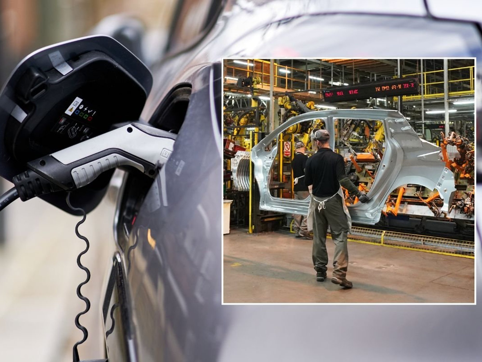 Electric car charger and a car factory
