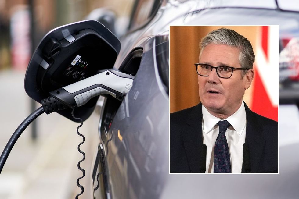 Electric car charger and Sir Keir Starmer