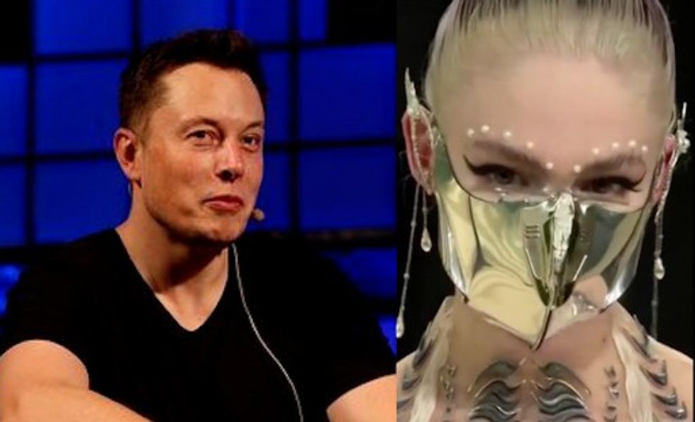 Elon Musk and Canadian musician Grimes 