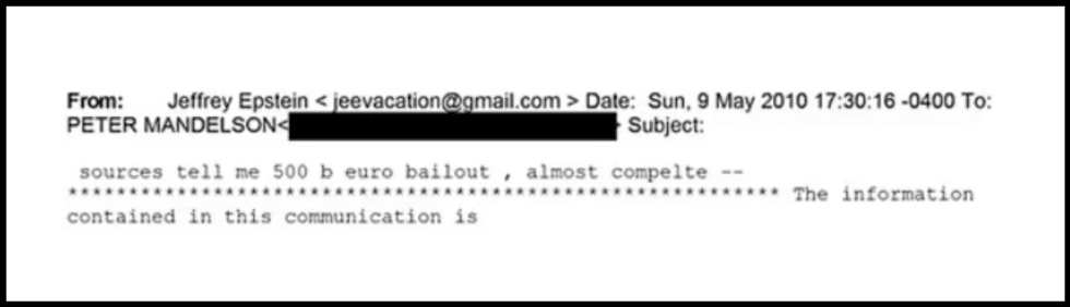 Email between Mandelson and Epstein