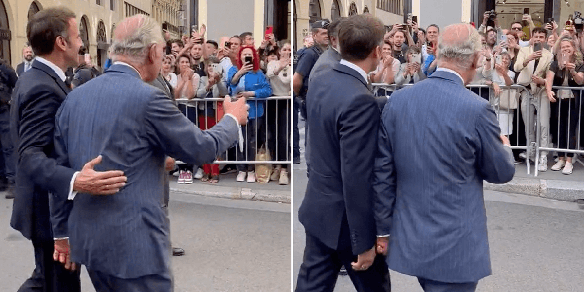 Emmanuel Macron breaks royal protocol with King Charles as pair greet crowds in France