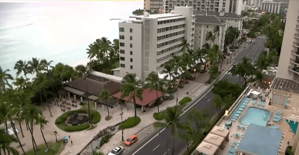 Empty streets near a Hawaii beach