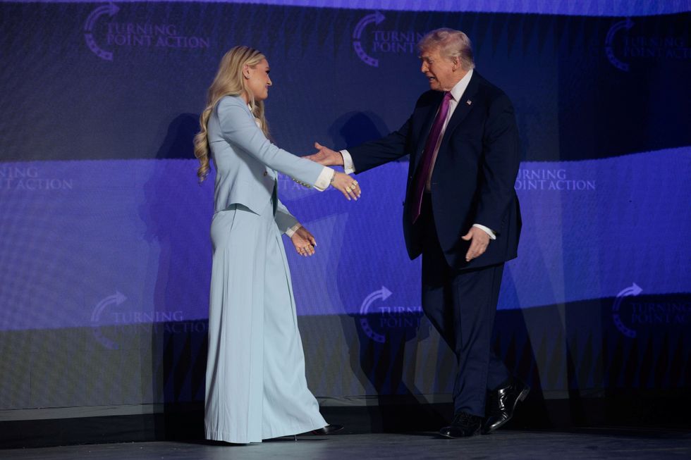 Erika Kirk (left) Donald Trump (right)