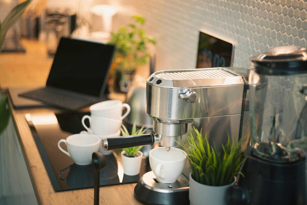 Espresso machine on kitchen counter