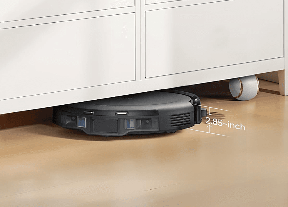 Eufy C10 vacuum under furniture with measurement
