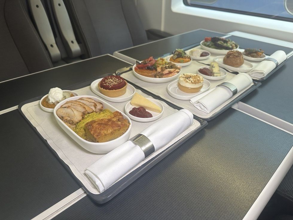Eurostar new premium menu on trays