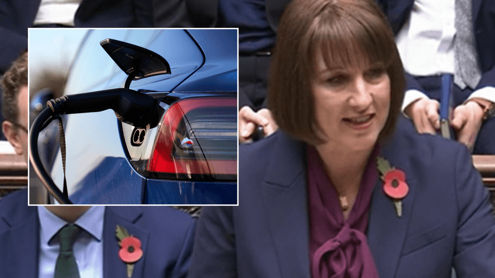 EV charger and Rachel Reeves