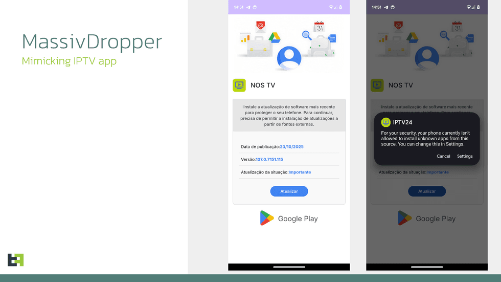 Fake apps mimicking IPTV apps