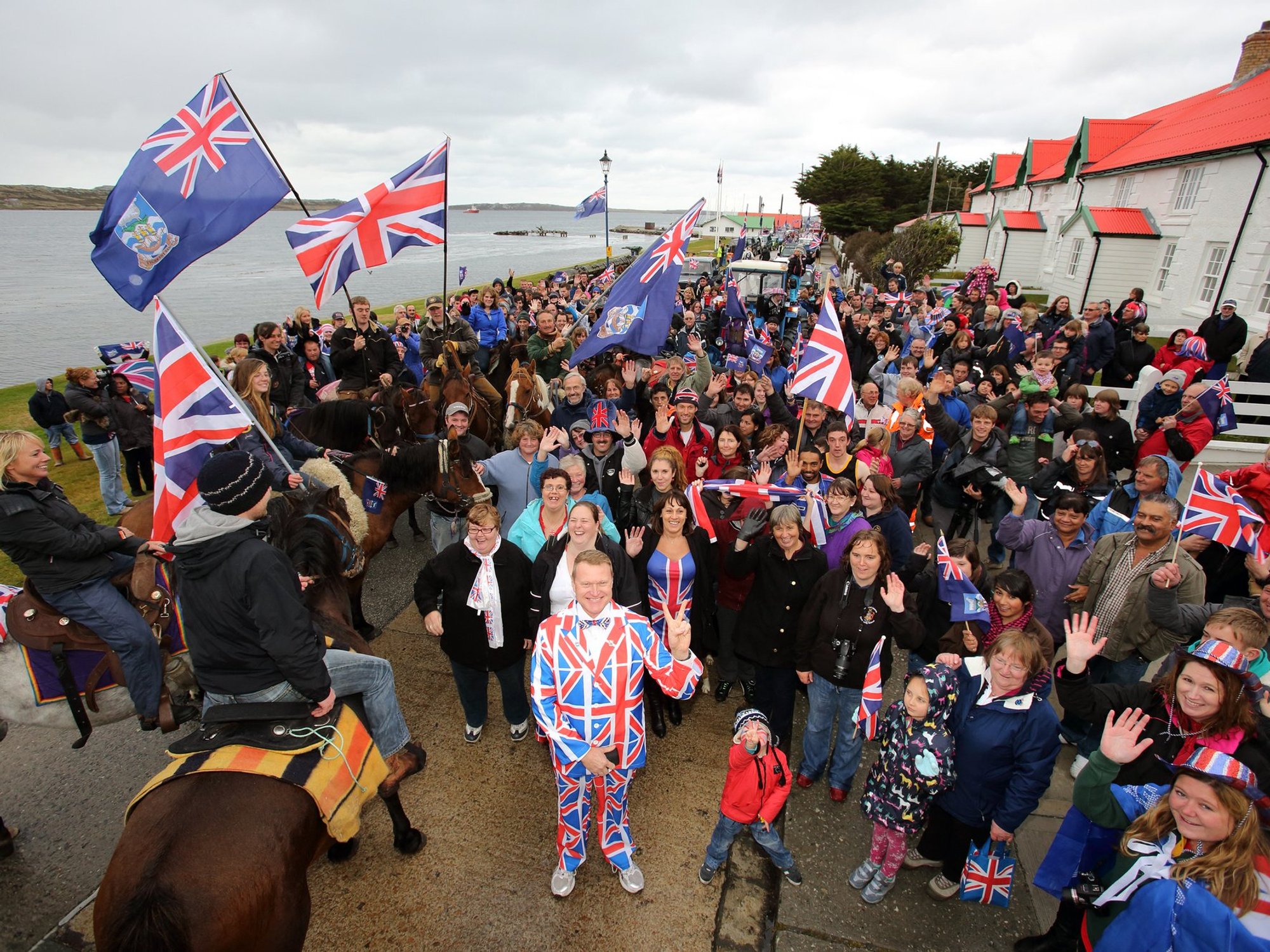 Falkland Islands natives celebrate after their 2013 referendum only further confirmed their Britishness