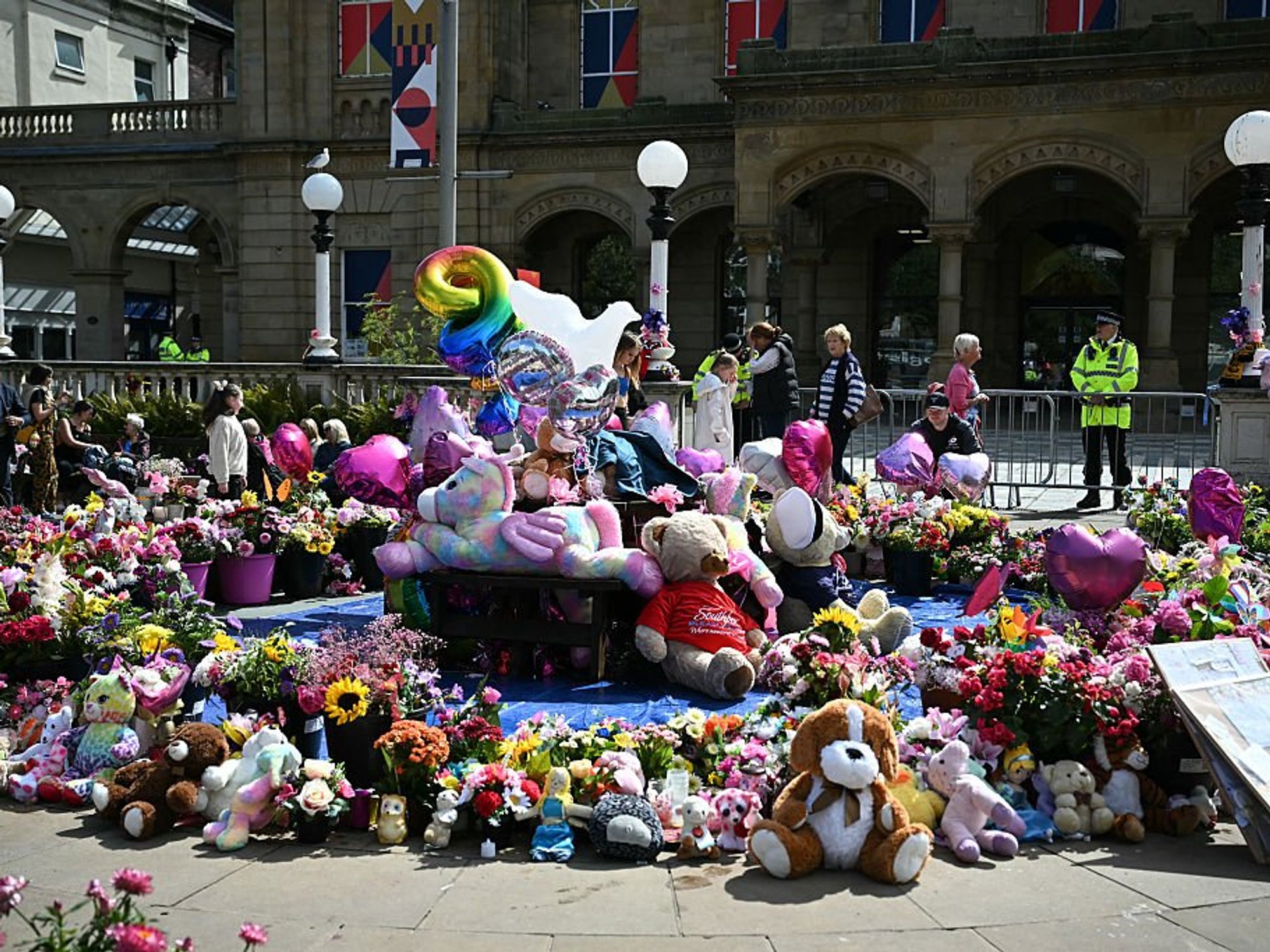 Floral tributes left in
