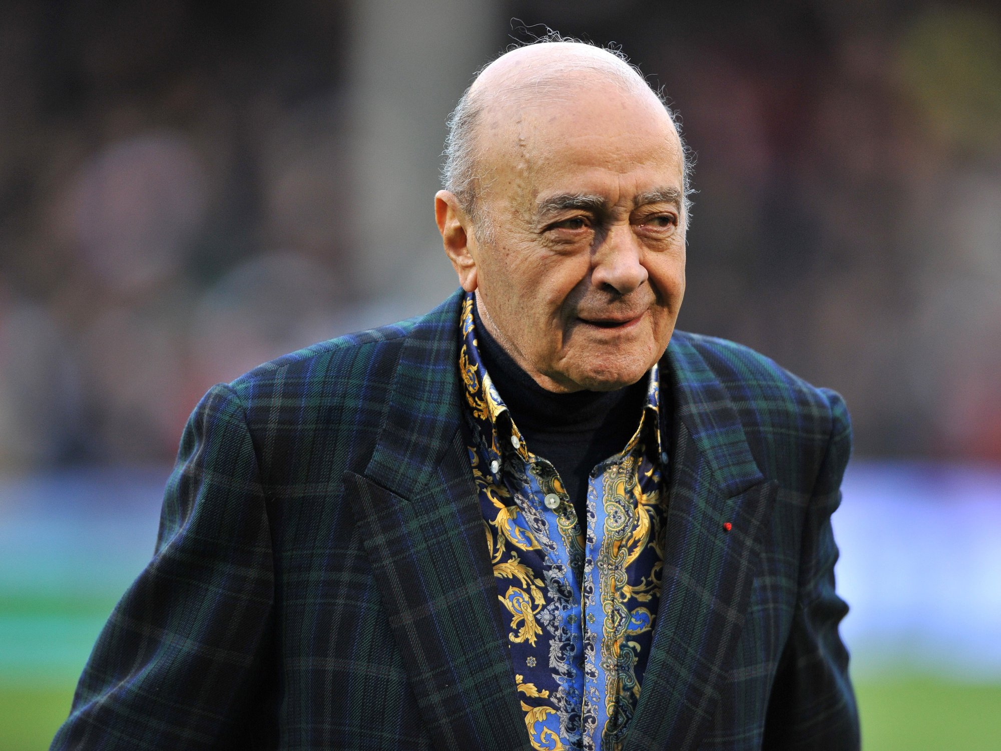 Former Fulham owner Mohamed Al-Fayed prior to kick-off