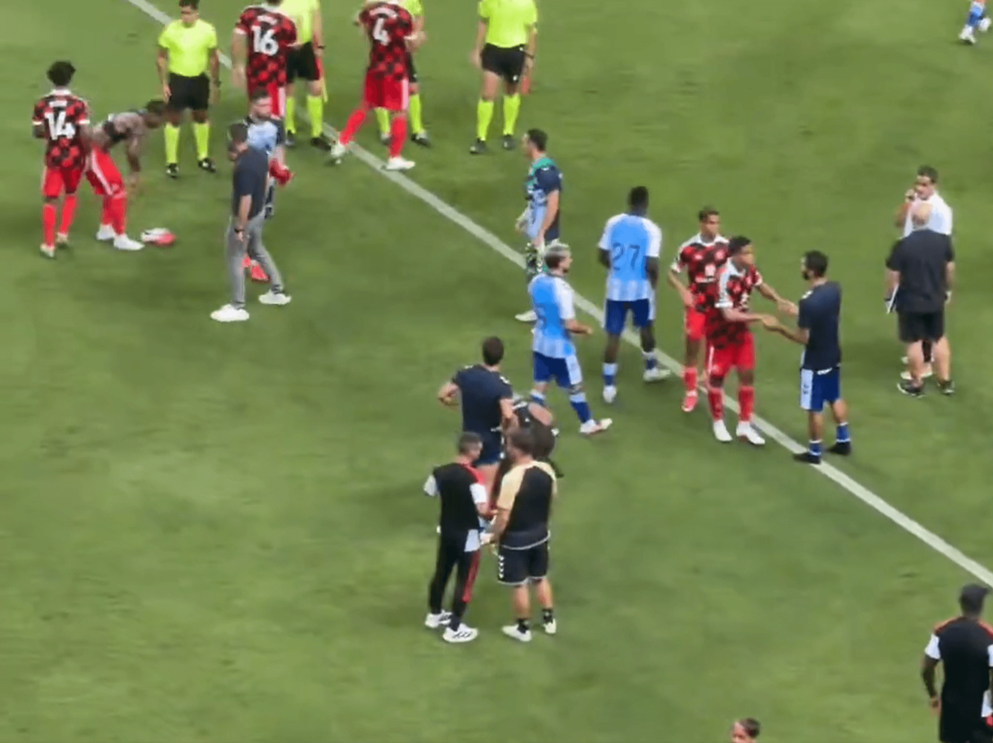 Fulham players walked off the pitch in protest at the end of their pre-season friendly