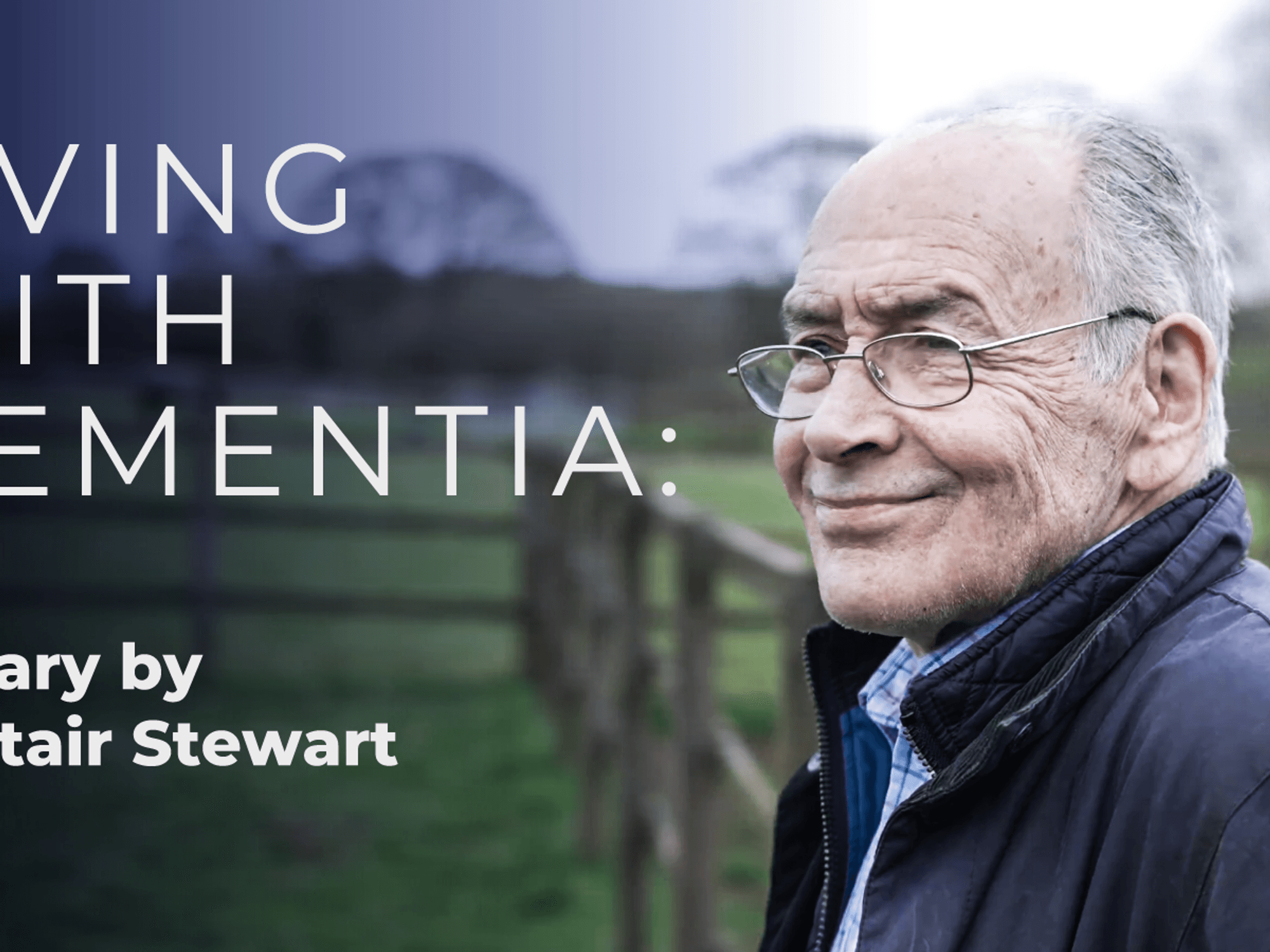 GB News presenter Alastair Stewart in pictures beside text which reads Living with Dementia: A Diary by Alastair Stewart