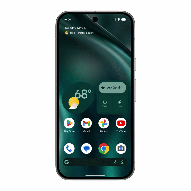 Gemini Intelligence creating a widget