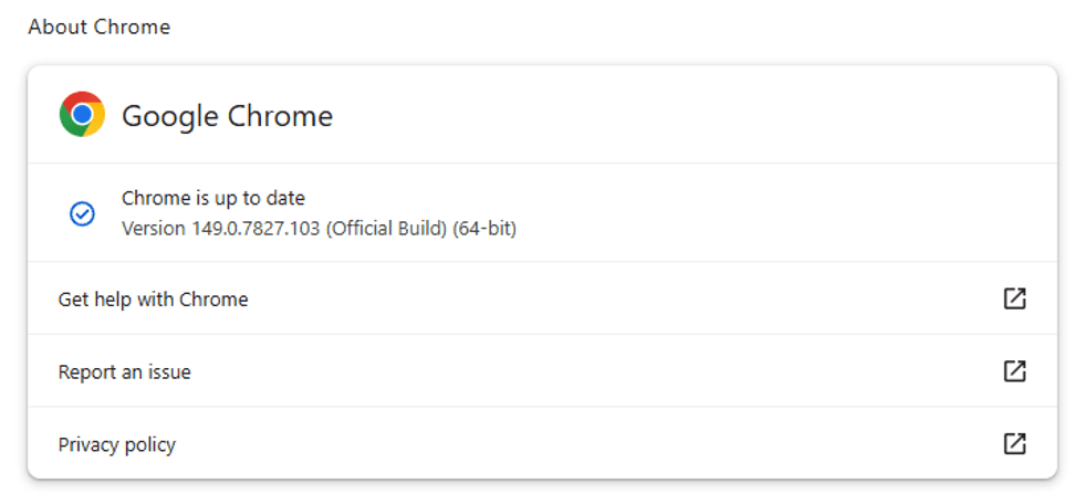 Google Chrome update