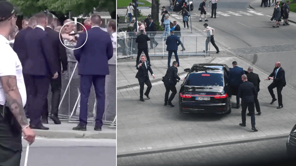 Gun in crowd/security guards around Fico's car