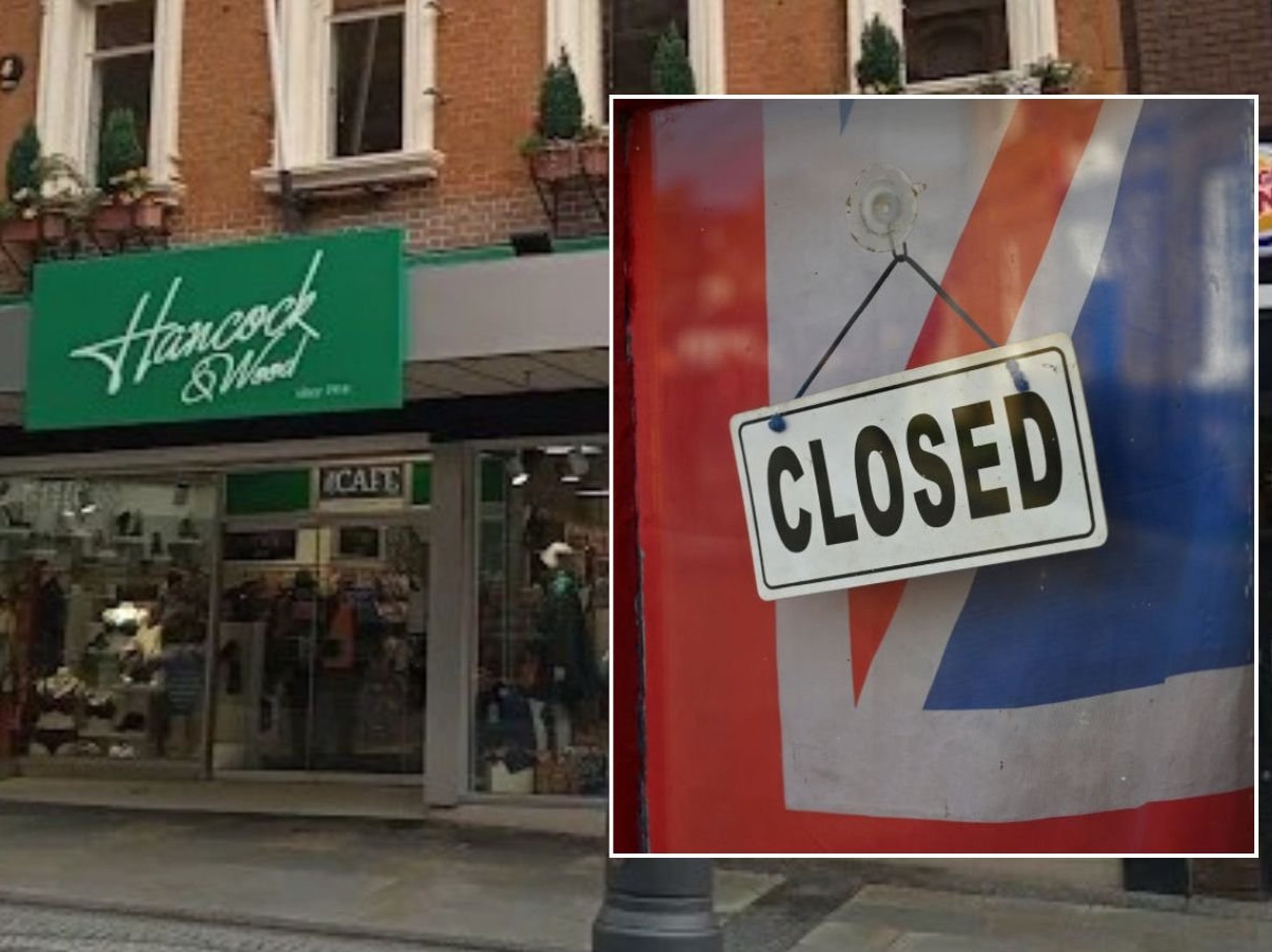 Hancock & Wood department store and closed sign