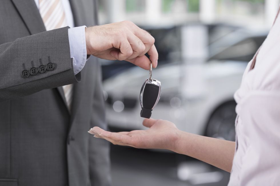 Handing car keys over