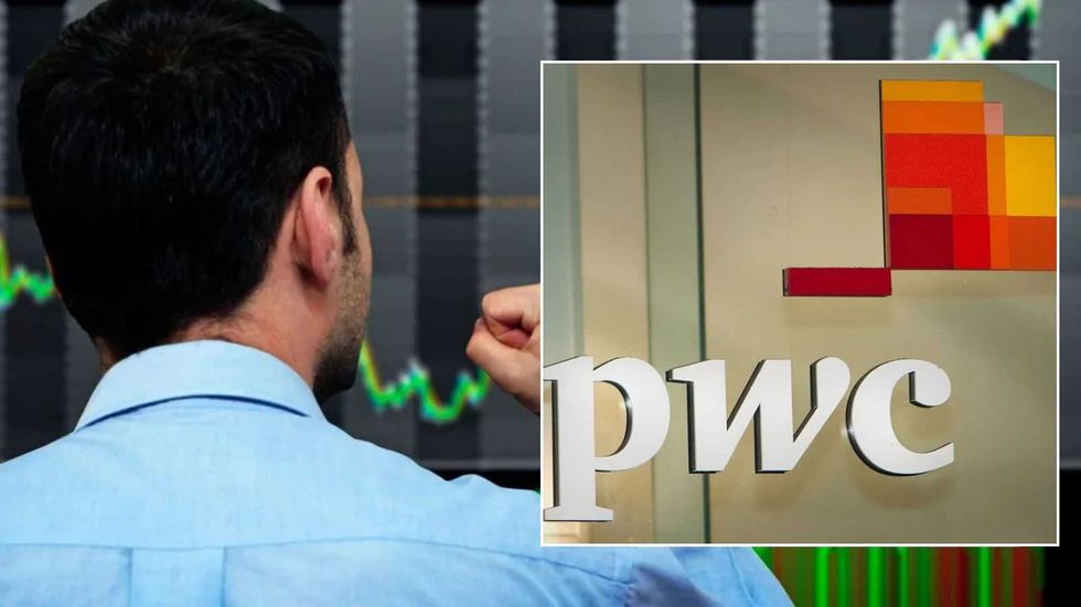 Happy trader and PwC logo