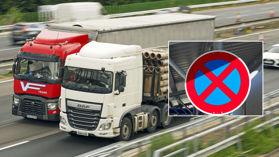 HGVs and no stopping sign