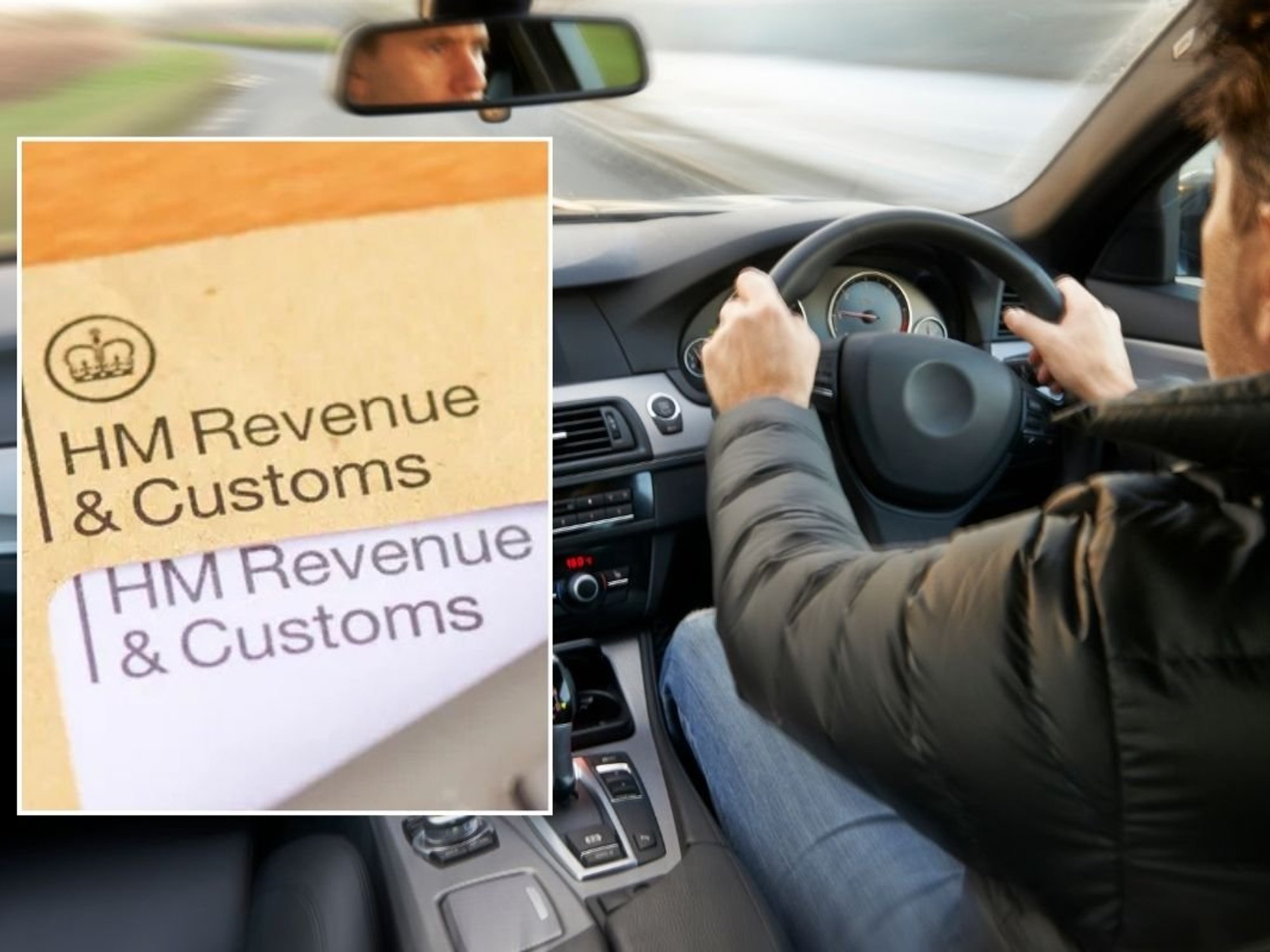 HMRC letter and a man driving a car
