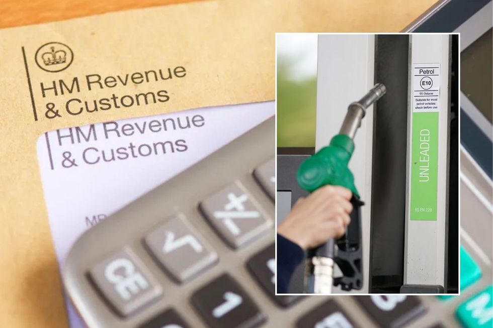 HMRC letter and a petrol pump