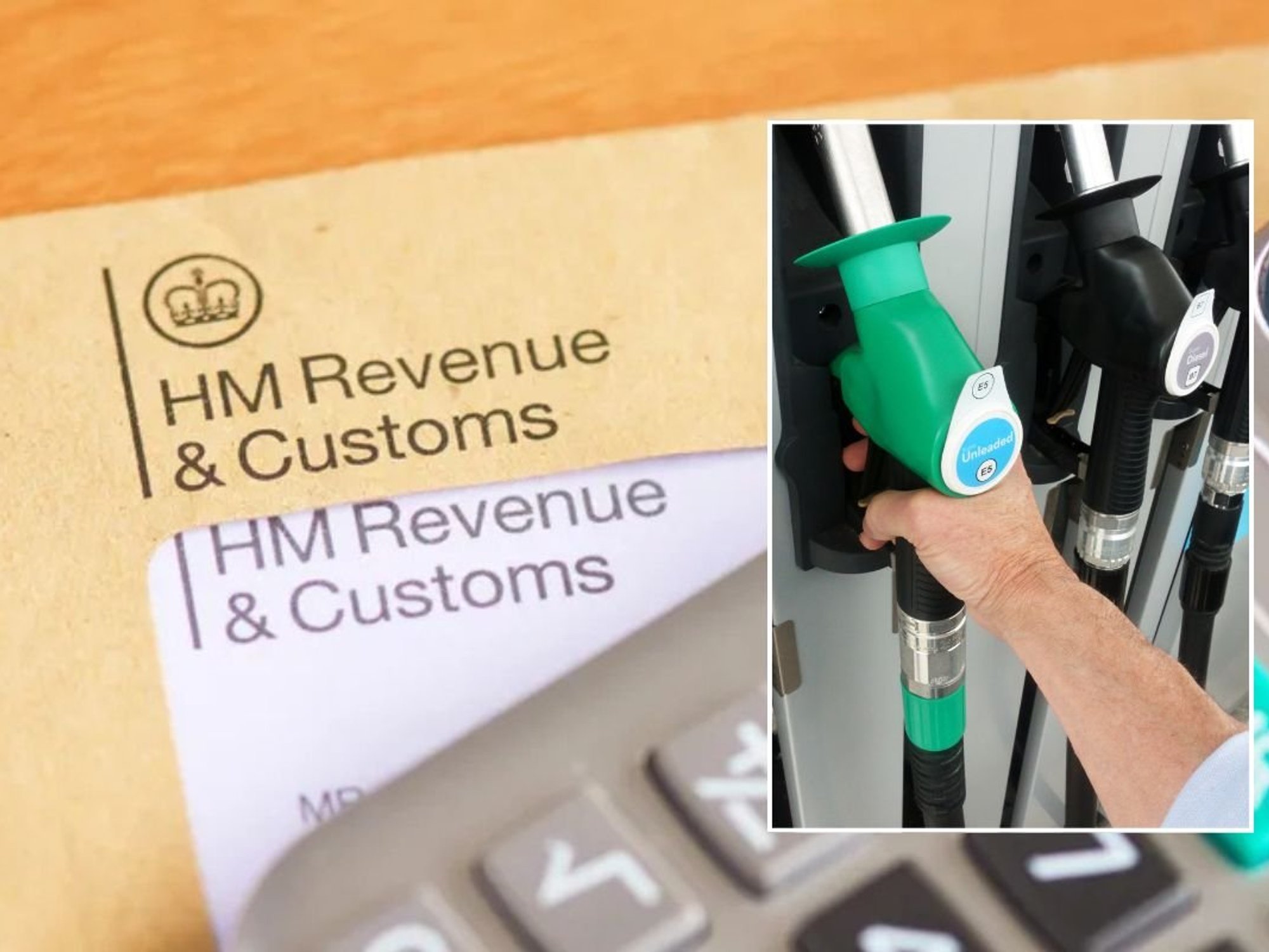 HMRC letter and a petrol pump