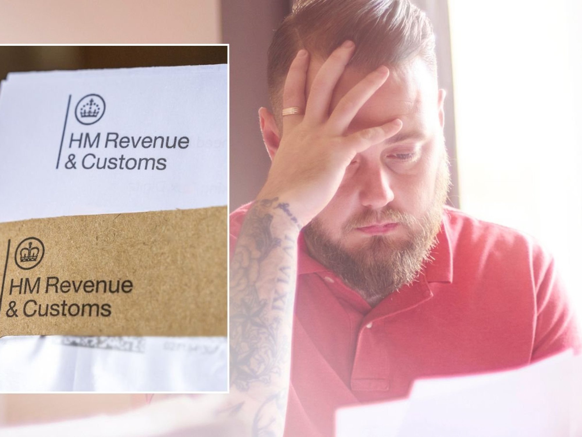 HMRC letter and father looking at letter