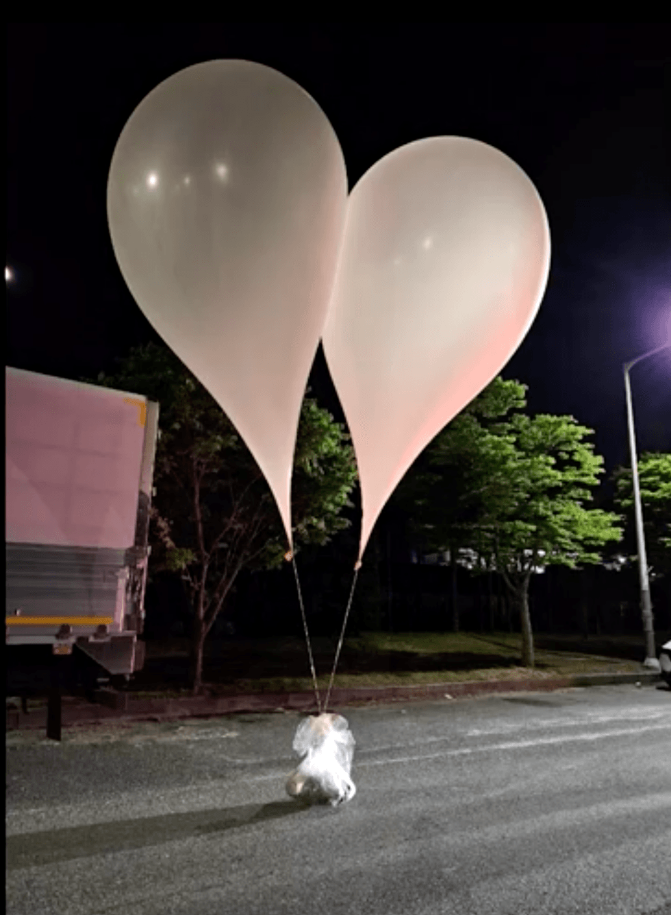 Hot air balloon with faeces
