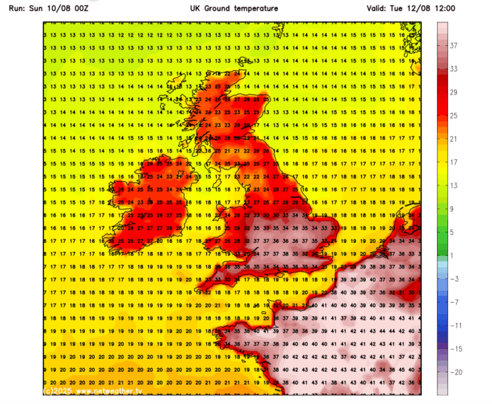 Hot weather map