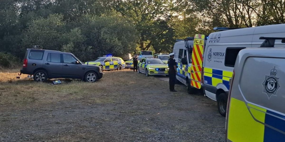 Five arrested after illegal rave in sleepy Norfolk village shut down by police