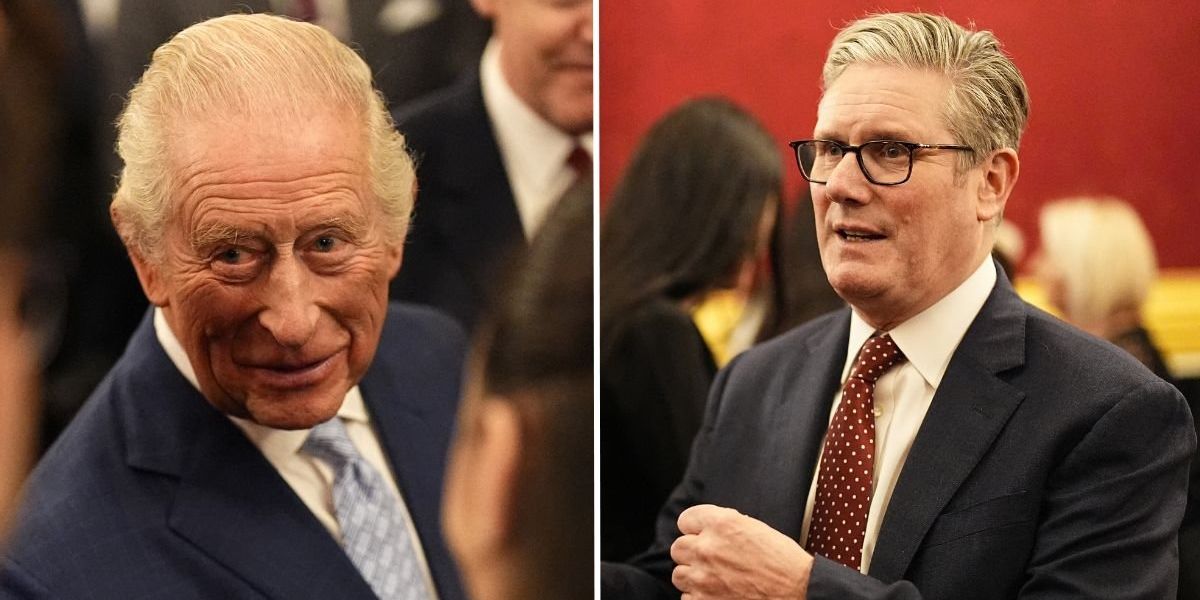 King Charles hosts reception at St James's Palace alongside Sir Keir Starmer just hours before crucial summit