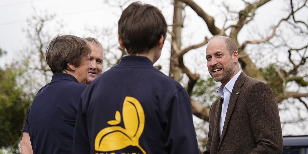 Prince William visits English town after 123mph winds severely damaged thousands of homes