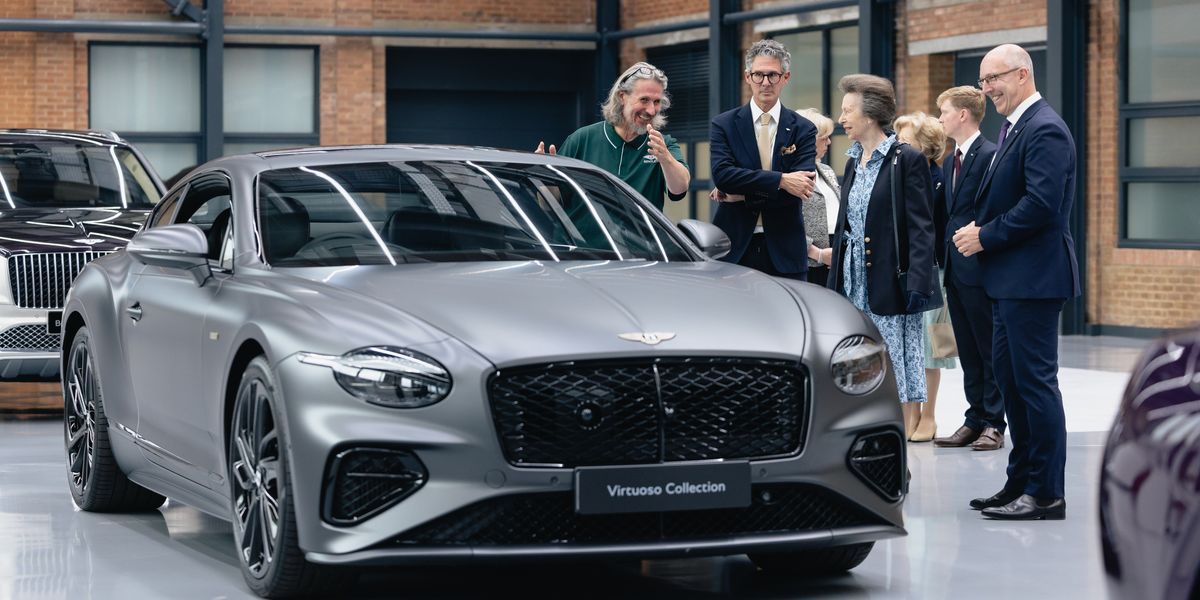 Princess Anne visits Bentley Motors to celebrate landmark moment for company