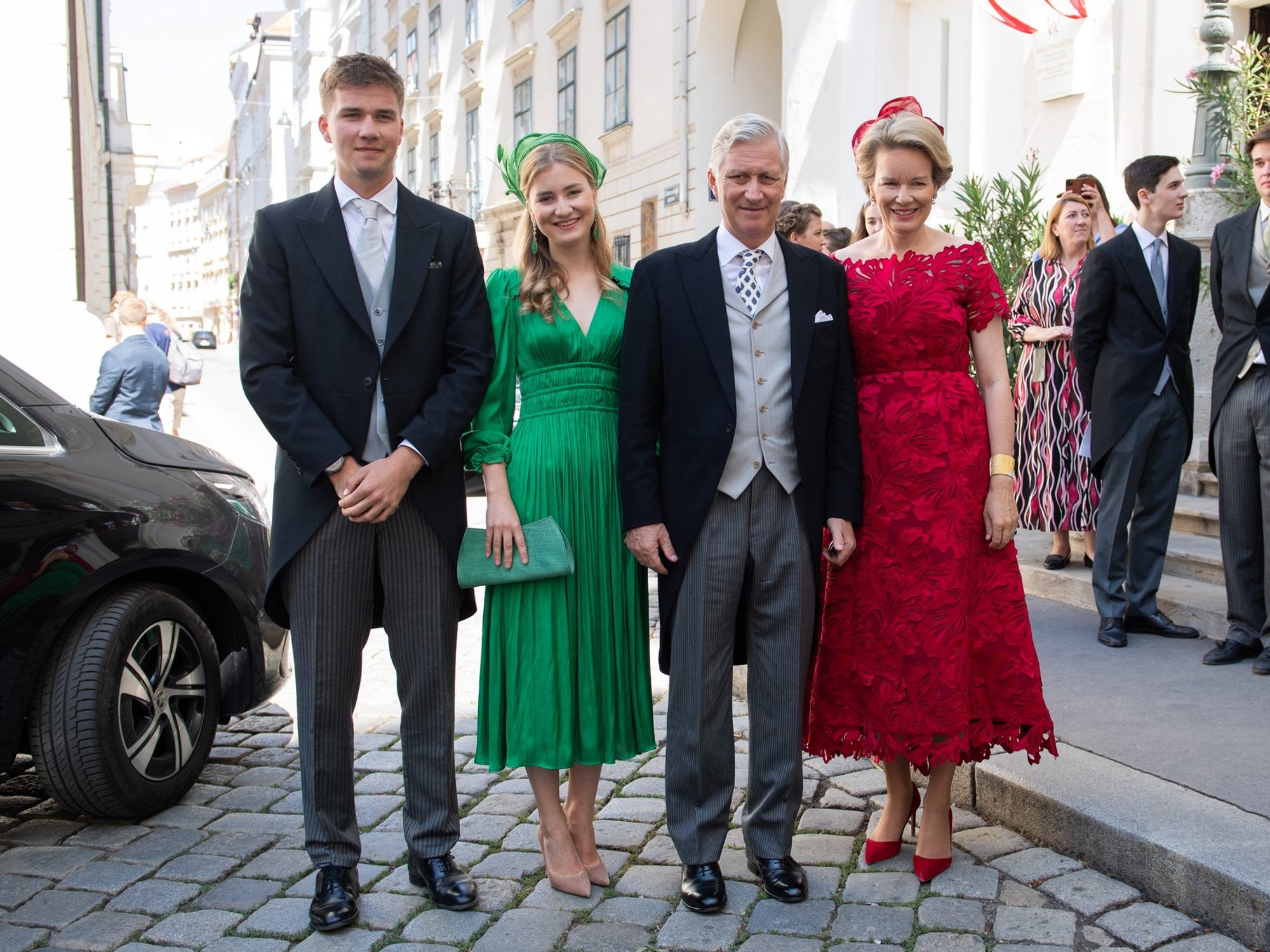King Philippe and Queen Mathilde joined by Princess Elisabeth for glamorous royal wedding