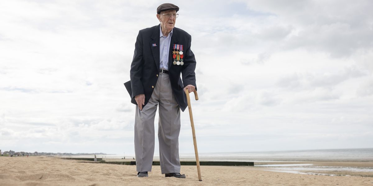 One of Britain's last remaining D-Day veterans honoured with special party ahead of VJ Day