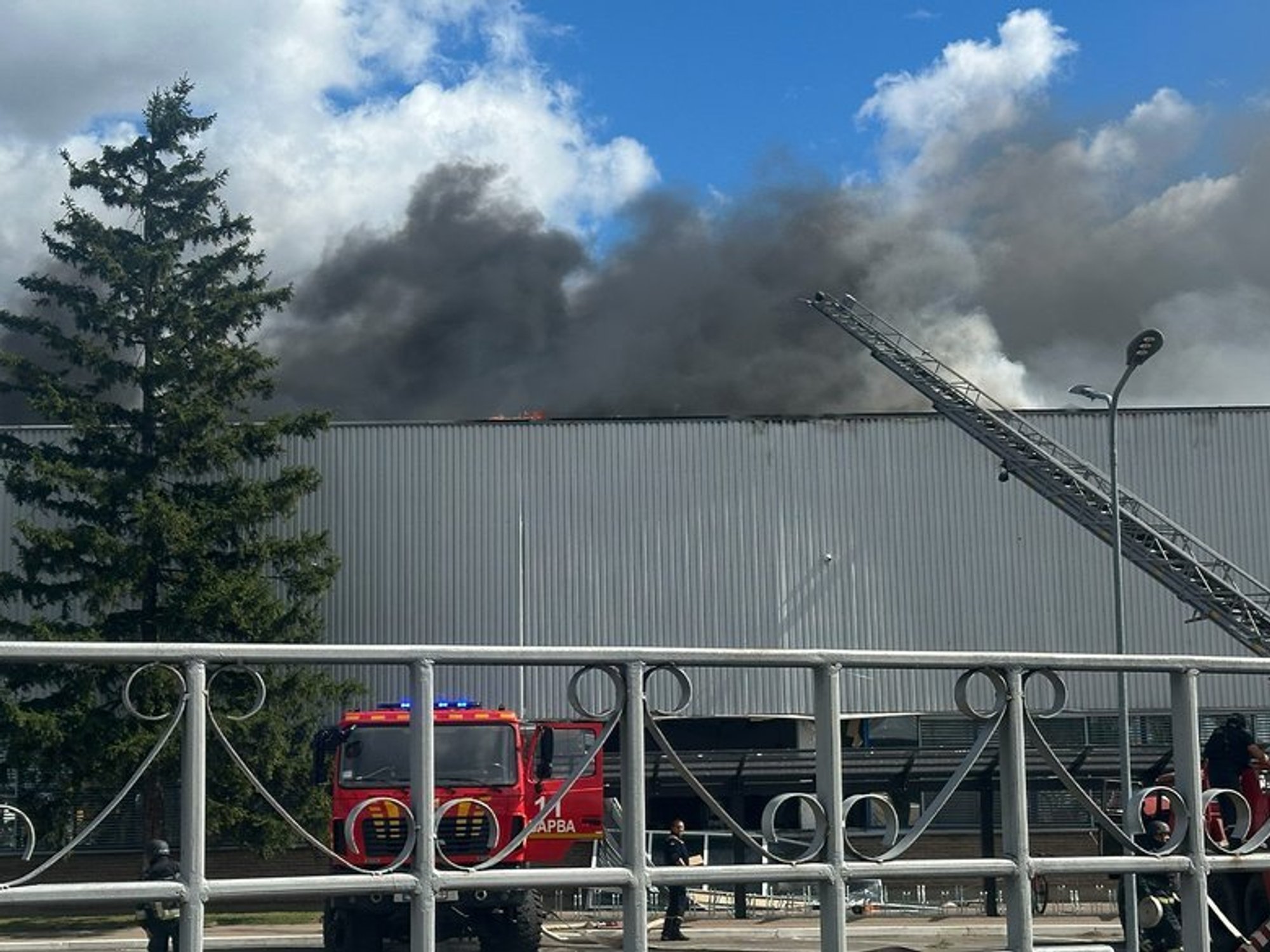 Vladimir Putin's missiles strike British business factory as building engulfed in flames